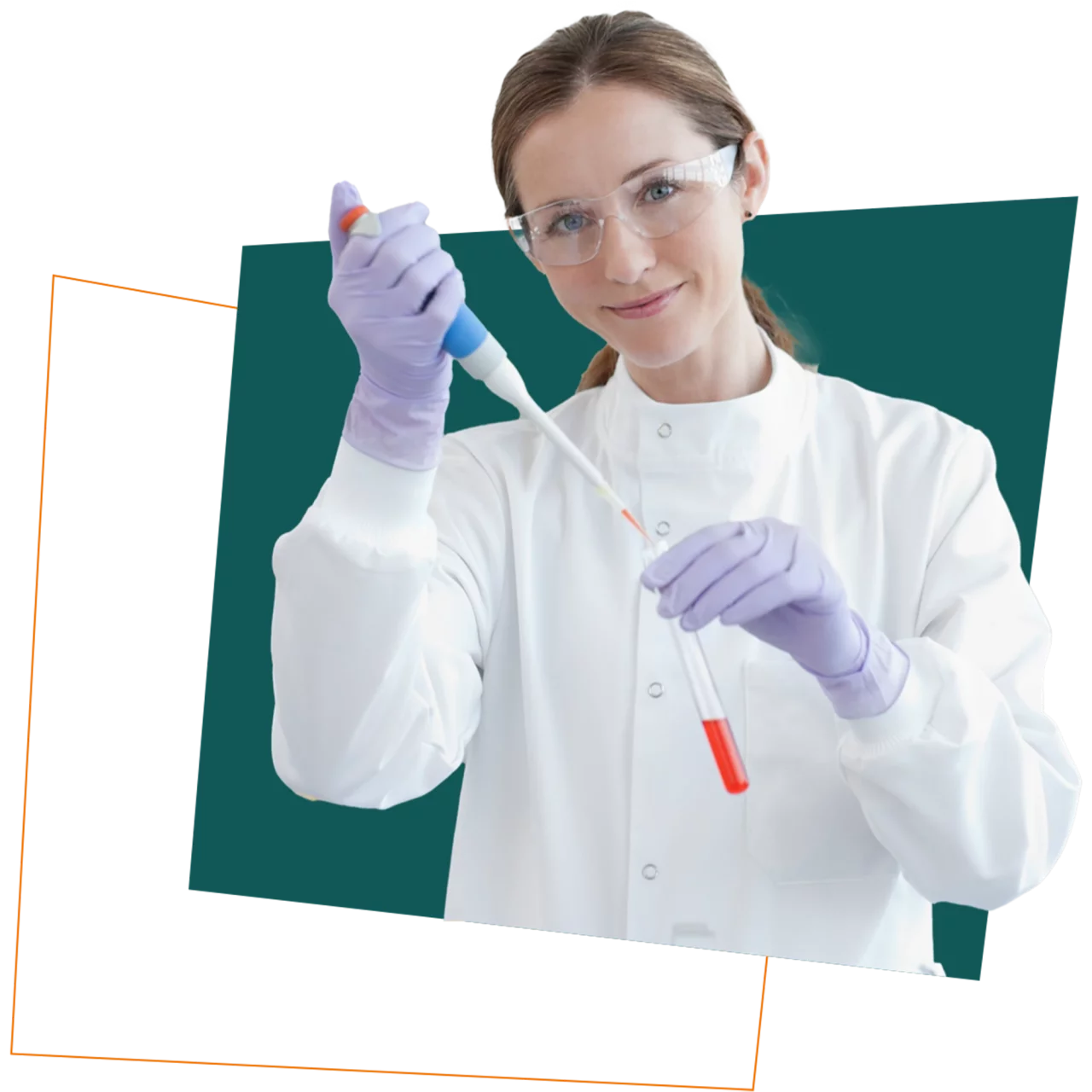 woman with pipette.