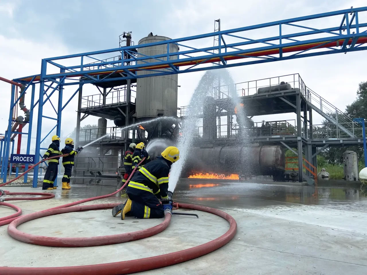 Firefighters in training at Normec H2K.